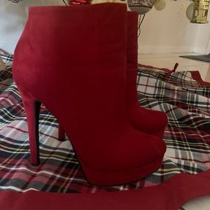 Chinese Laundry Red Suede Booties
